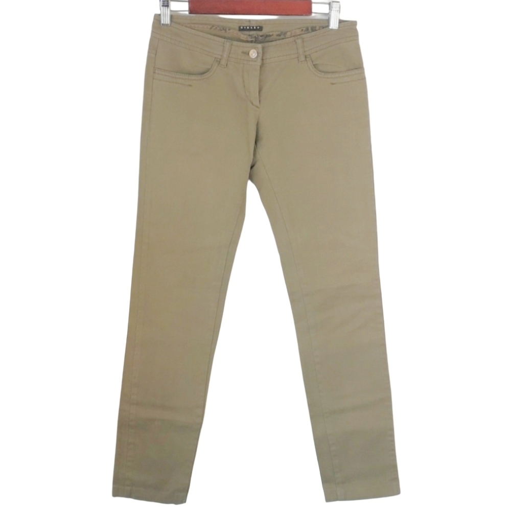 Sisley Women's Size Small Green Low Rise Skinny Pants Cotton Stretch